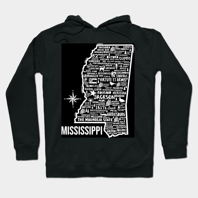 Mississippi Map Hoodie by fiberandgloss